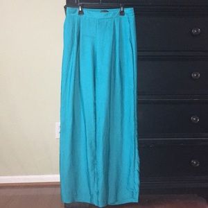 Wide leg silk pants